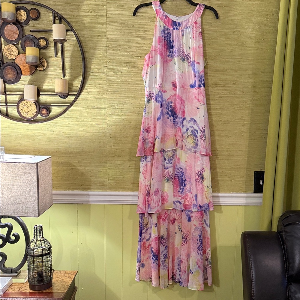 Marc New York Pink and Purple Floral Maxi Dress